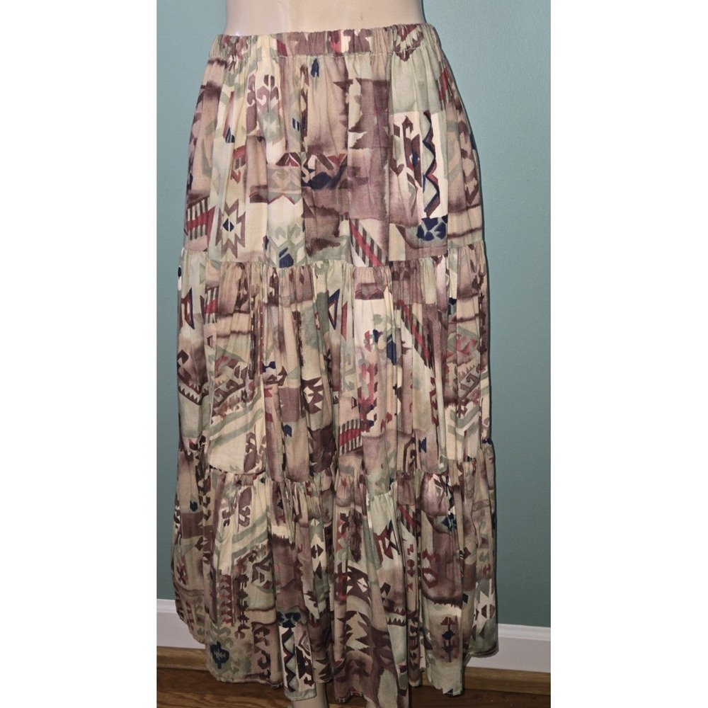 Vintage Styles de Santa Fe Southwestern Tiered Skirt Size Medium